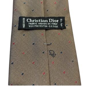 Christian Dior Silk Blend Necktie Woven in Italy Men’s Brown